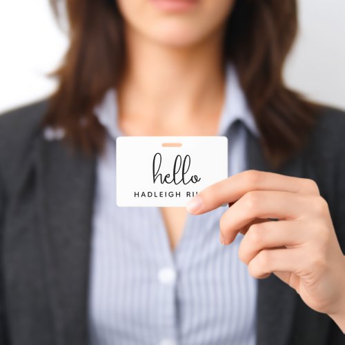 Monogrammed Hello Name Badge