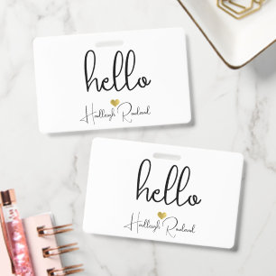 Monogrammed Hello Name Badge