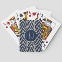 Monogrammed Herringbone Playing Cards