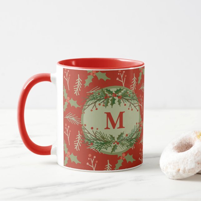 Monogrammed Holiday Mug (With Donut)