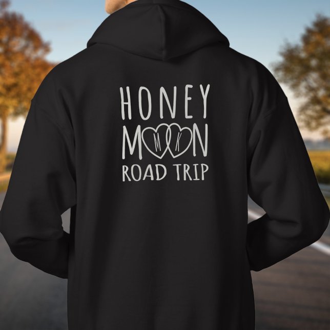 Monogrammed Honeymoon Road Trip Newlywed  Mens  Hoodie (Add your initials to this Honeymoon Road Trip Hoodie and set off on your adventure)