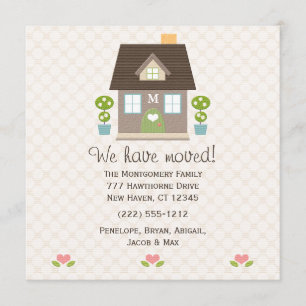 Monogrammed House New Address Announcement