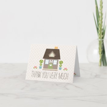 Monogrammed House Warming Thank You Card by OccasionInvitations at Zazzle