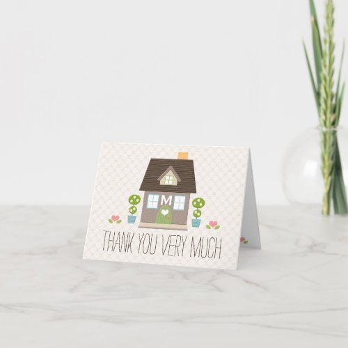 Monogrammed House Warming Thank You Card