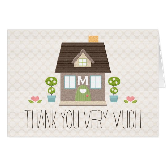Monogrammed House Warming Thank You Card