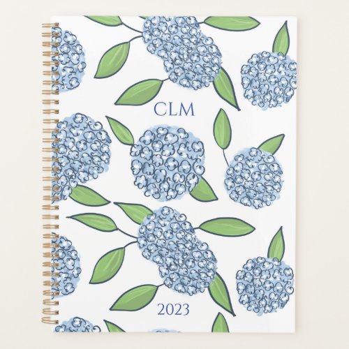 Monogrammed Hydrangea Planner 