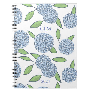 Monogrammed Hydrangea Take Note  Notebook