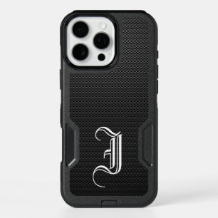 Monogrammed "I" Faux Carbon Fiber OtterBox iPhone 16 Pro Max Case
