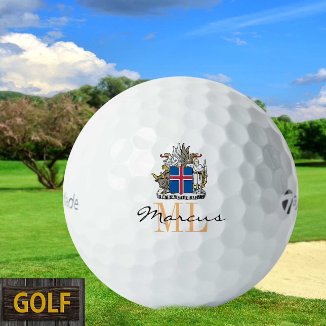 Monogrammed Icelandic Flag & Iceland Golf Balls (Creator Uploaded)