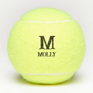 Monogrammed Initial Custom Modern Tennis Balls
