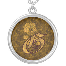 Monogrammed Initial G Gold Peony Necklace