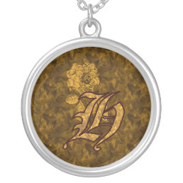Monogrammed Initial H Gold Peony Necklace
