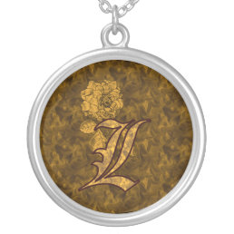 Monogrammed Initial L Gold Peony Necklace
