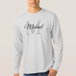 Monogrammed Initial Letter Name Mens Long Sleeve T-Shirt