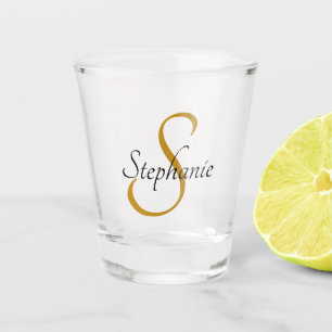 Monogrammed Initial & Name Simple Minimalist Shot Glass