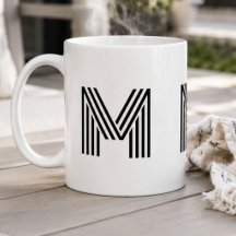 Monogrammed Initial Simple Minimalist Modern Black