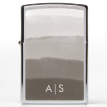 Monogrammed Initial Watercolor Davy Gray Ombre