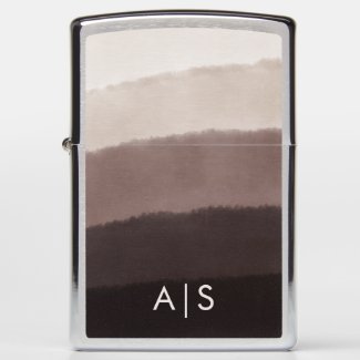 Monogrammed Initial Watercolor Walnut Brown Ombre