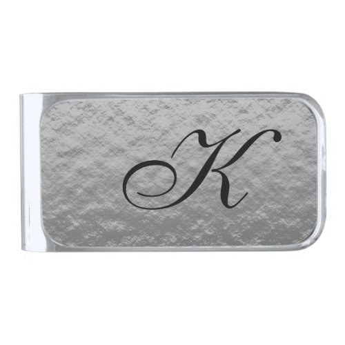 Monogrammed Initial Wedding Groomsman Gift Silver Finish Money Clip