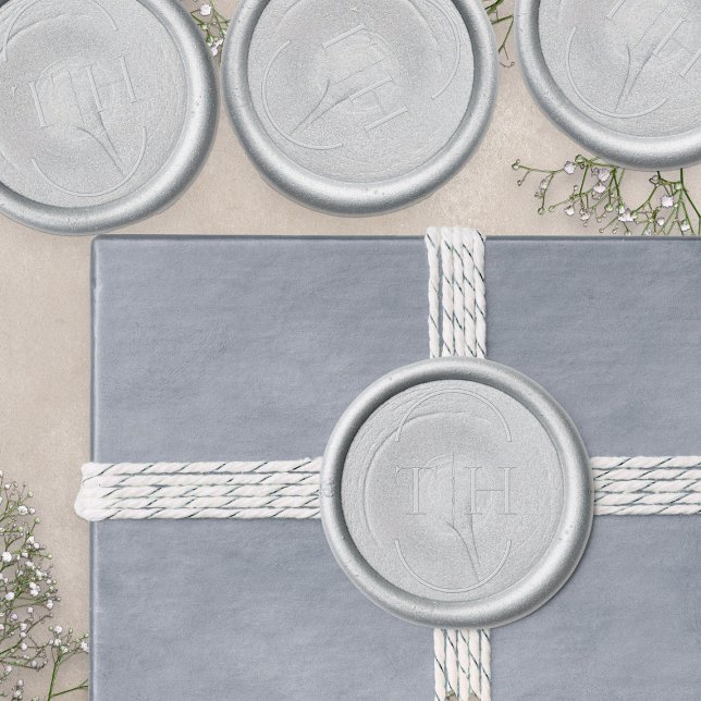 Monogrammed Initials and Divider in Oval Wedding Wax Seal Sticker (Monogrammed wax seal stickers  from my Wedding Colors Collection)