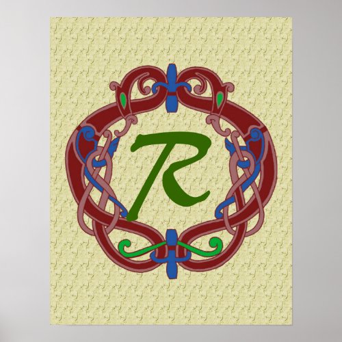 Monogrammed Initials Celtic Design Poster