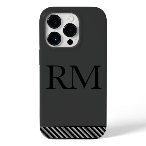 Monogrammed Initials Dark Gray iPhone / iPad case