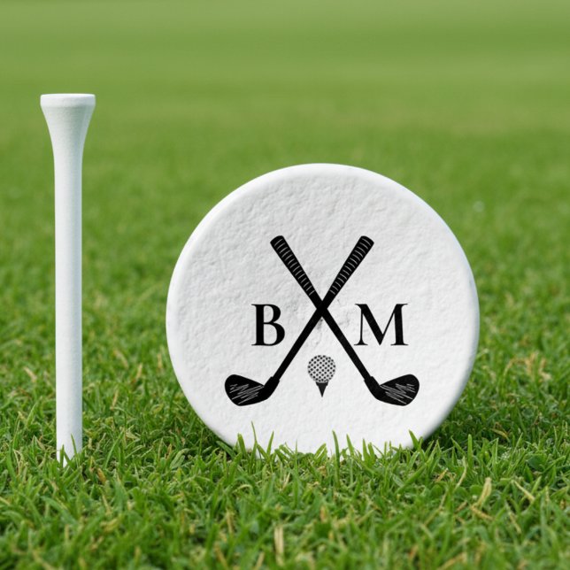 Monogrammed Initials Golf Club Elegant Modern Golf Tees (Creator Uploaded)