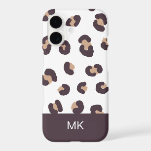Monogrammed Initials Leopard Print iPhone 17 Case