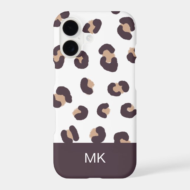 Monogrammed Initials Leopard Print Case-Mate iPhone Case (Back)