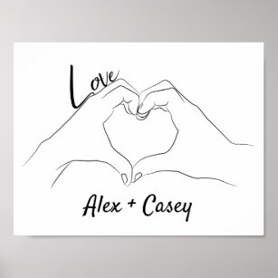 Love Heart Drawing Posters & Prints