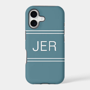 Monogrammed Initials Modern Turquoise Template iPhone 17 Case