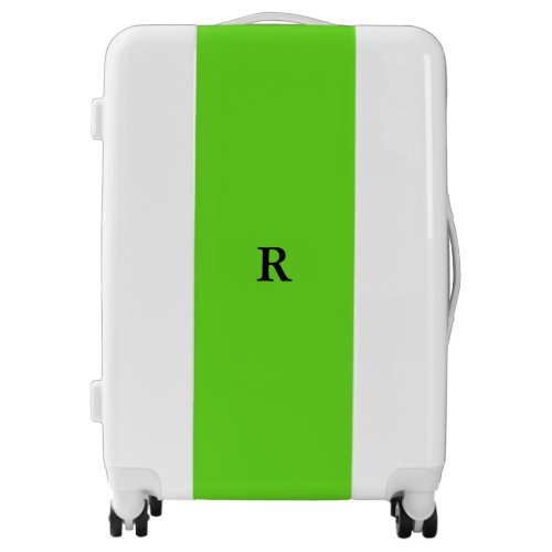 Monogrammed Initials Name Neon Green Trendy Cool Luggage
