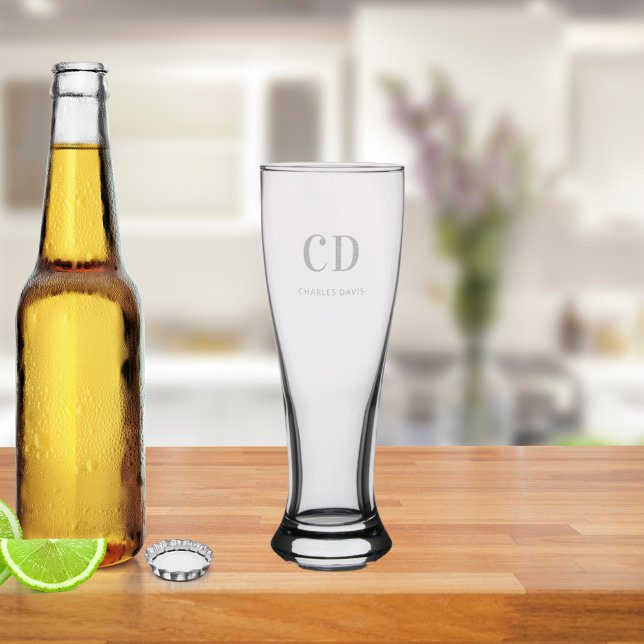 Monogrammed initials name pilsner glass (Creator Uploaded)