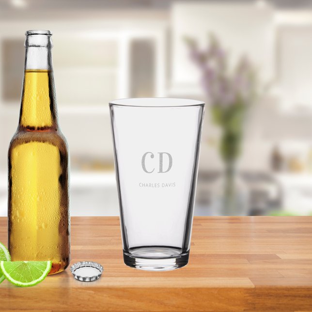 Monogrammed initials name pint glass (Creator Uploaded)