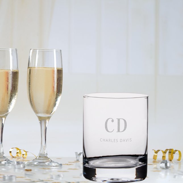 Monogrammed initials name rocks glass (Creator Uploaded)