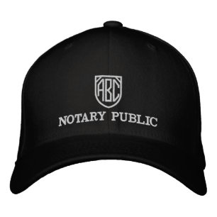 Monogrammed Initials Notary Public Customized Embroidered Baseball Cap