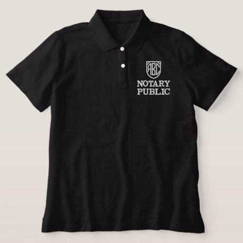 Monogrammed Initials Notary Public Customized Embroidered Polo Shirt