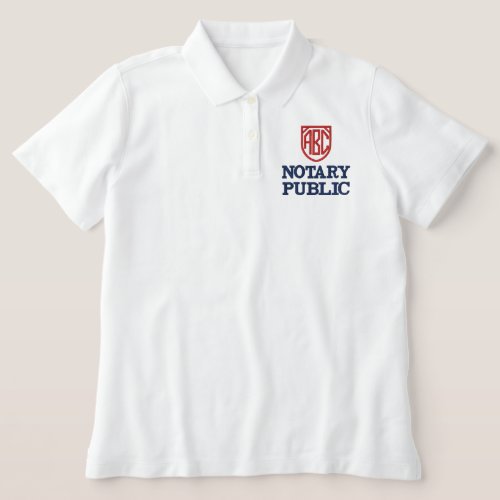 Monogrammed Initials Notary Public Customized Embroidered Women's Polo Shirt