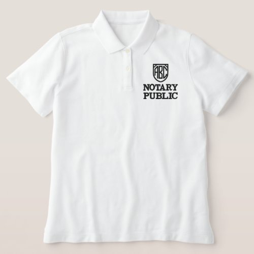 Monogram Initials Notary Public Customized Embroidered Women's Polo Shirt