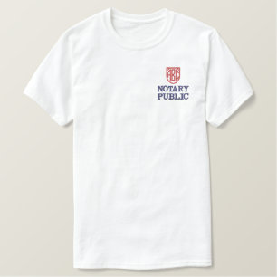 Monogrammed Initials Notary Public Customized Embroidered T-Shirt