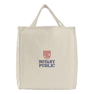 Monogrammed Initials Notary Public Customized Embroidered Tote Bag