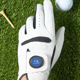 Monogrammed Initials Simple Modern Royal Blue Golf Glove
