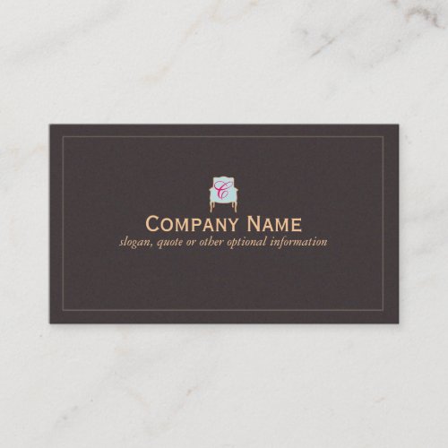 Monogrammed Interior Designer Business Card