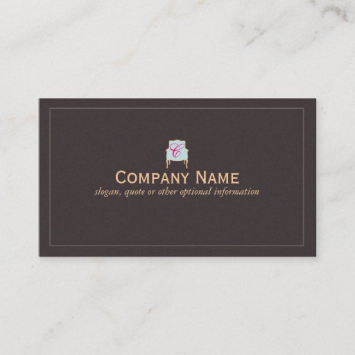 Customizable Monogrammed Interior Designer Business Card