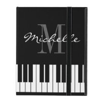 Monogrammed iPad 2 3 4 case with piano keys