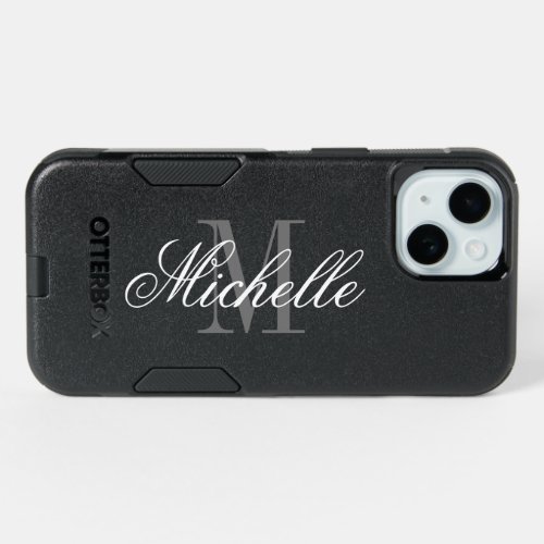 Monogrammed iPhone 15 Otterbox Commuter Serie Case