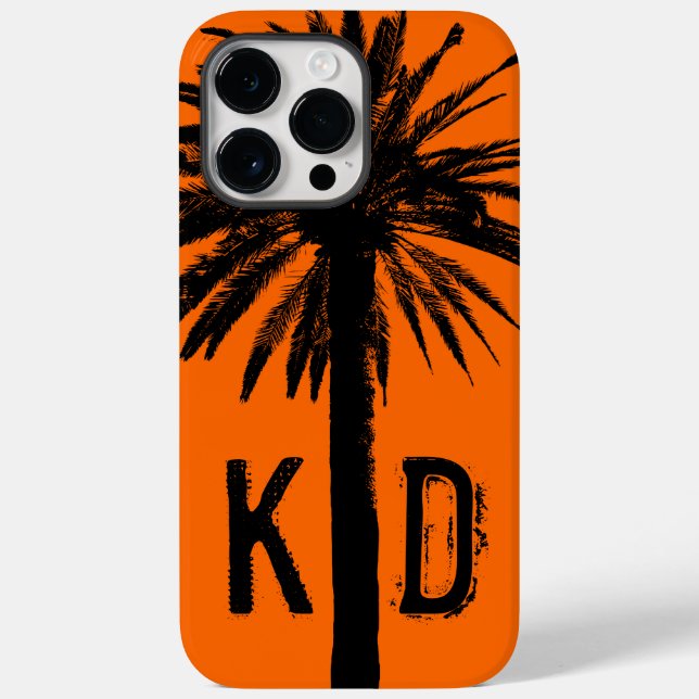 Monogrammed iPhone case with palm tree design (Back)