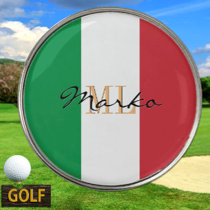 Monogrammed Italian Flag Golf Ball Marker, Italy Marker