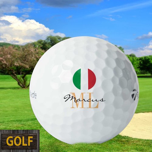 Monogrammed Italian Flag  Italy Golf Balls