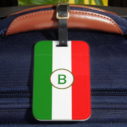 Monogrammed Italian Flag Luggage Tag